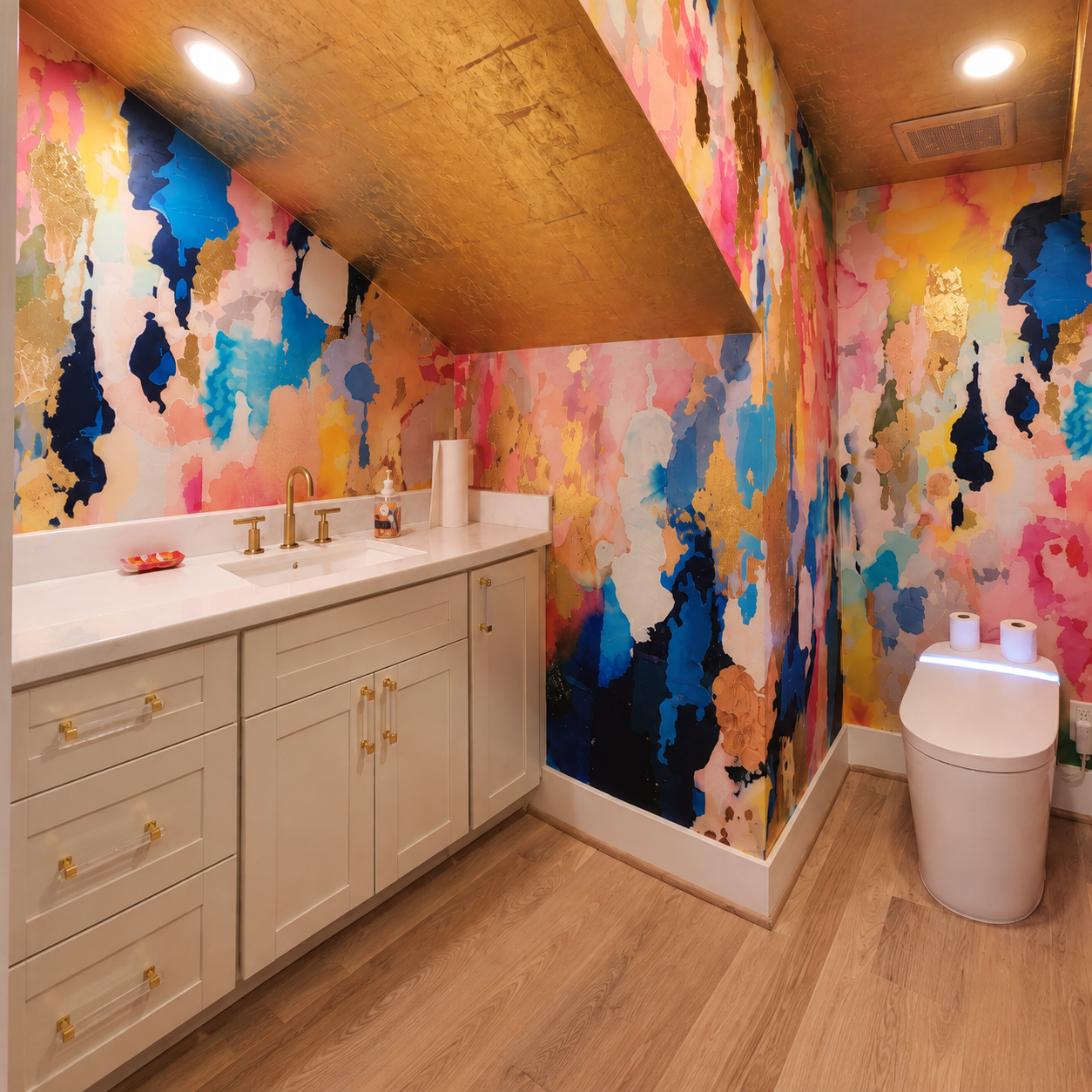 Handmade Ceiling Art Designed to Complement Vivian Fern Wallpaper